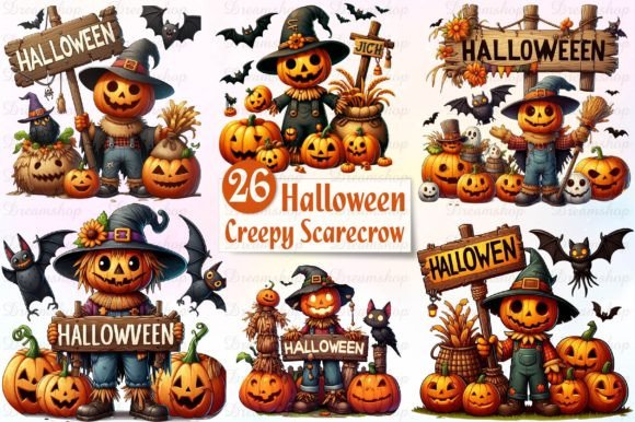 Download Halloween Scarecrow Watercolor Clipart - Scarecrow watercolor Collection