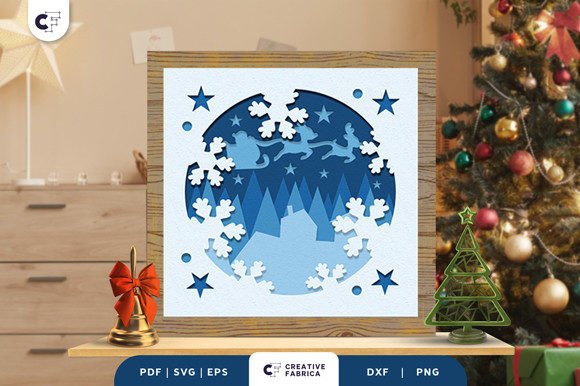 Download Christmas Sleigh with Reindeer Light Box - Deer Collection