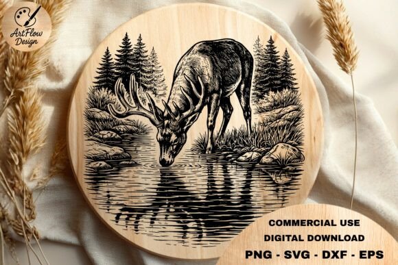 Download Deer Drinking Water SVG - Deer Collection