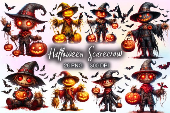 Download Halloween Scarecrow Watercolor Clipart - Scarecrow watercolor Collection