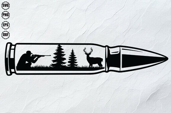 Download Hunting Bullet SVG Deer Hunter Cut File - Deer Collection