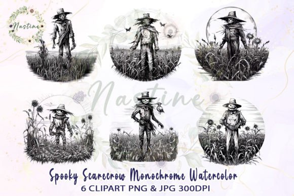 Download Spooky Scarecrow Watercolor Clipart - Scarecrow watercolor Collection